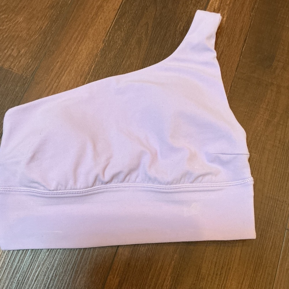 Lululemon Ribbed Nulu One-Shoulder Yoga Bra Lilac Ether Purple 4 LW2DTLS
